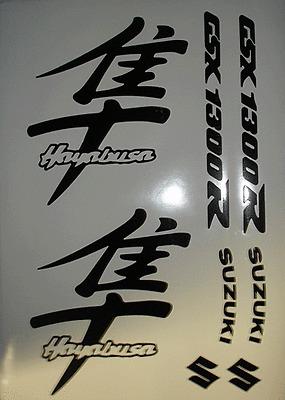 Suzuki hayabusa fairing decal\sticker 8 piece set