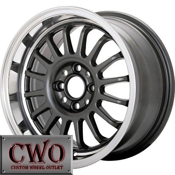 15 gunmetal konig retrack wheels rims 4x100 4 lug civic mini cobalt xb integra