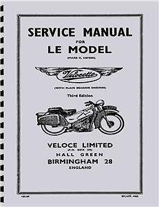 Velocette le service manual 1960 scooter motorcycle