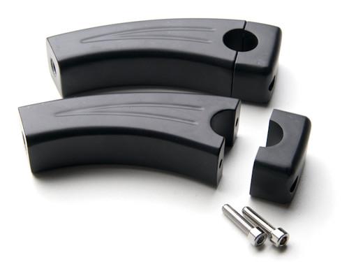 Black motorcycle risers for 7/8 inch diameter handlebars - 4 1/2" bar rise
