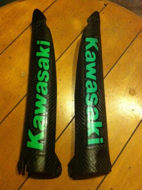 99-02 kawasaki kx125 carbon fiber fork guards