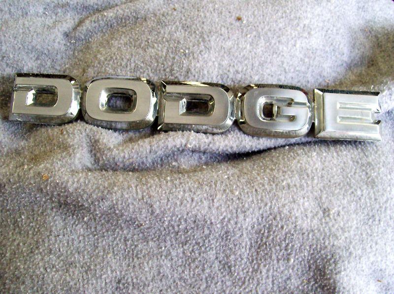 Dodge pickup van chrome metal hood bolt-on script ornament emblem  g/c g/color