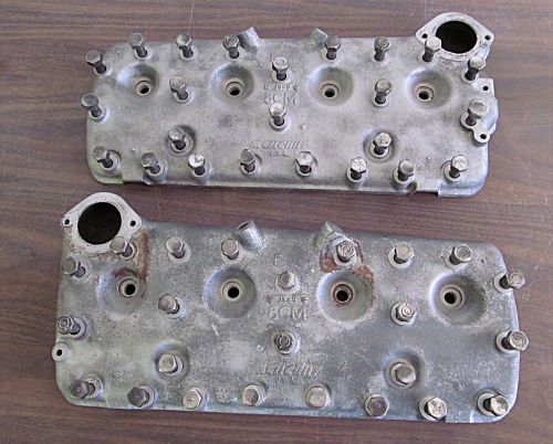 1949 49 pair of mercury v8 flathead cylinder heads 8cm with bolts ford