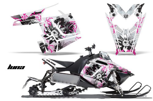 Polaris 2011/2012 rush pro-rmk sled sticker kit snowmobile graphics luna pink