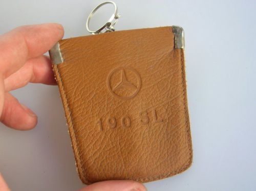 Mercedes 190 sl original leather key chain fob vintage classic 190sl nos