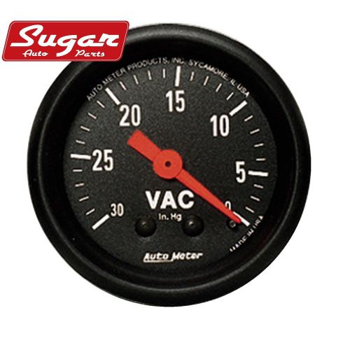 Auto meter gauge; vacuum; 2 1/16in.; 30inhg; mechanical; z series