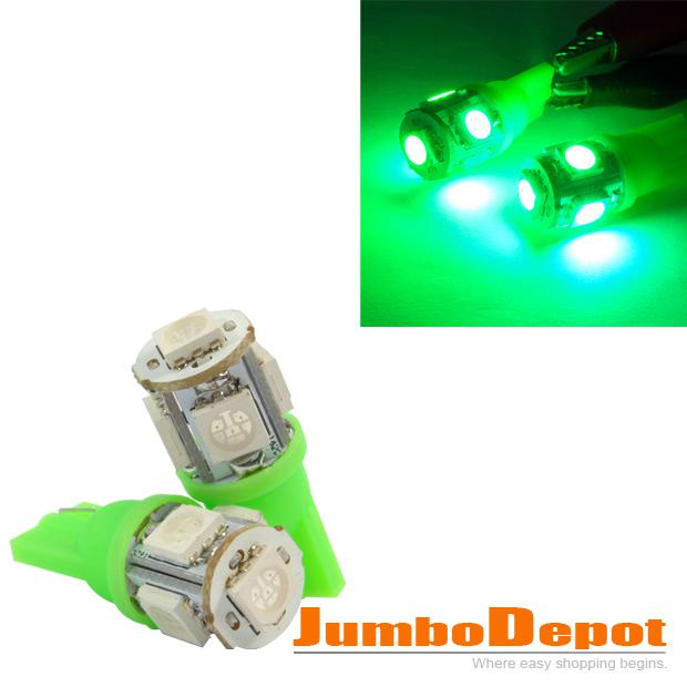 Green super bright 5 smd light led wedge bulb corner interior signal warranty 2p