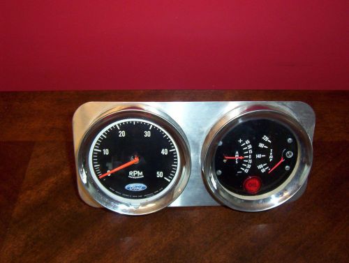 Vintage faria ford scta  tachometer tach  amp oil temp gauge instrument