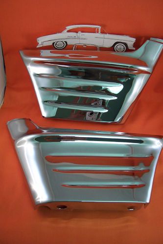 1956 chevy chrome front fender extensions 356 usa made belair sedan hardtop noma