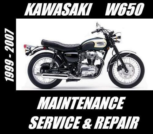 Kawasaki w650 ej650 w 650 maintenance tuneup service repair manual free shipping