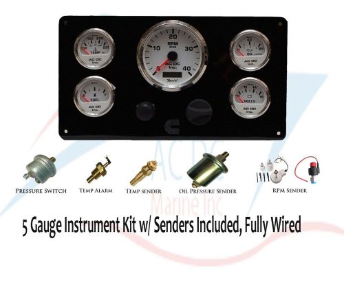 Cummins engine marine instrument panel with 5 sending units [3 senders+2 alarms]