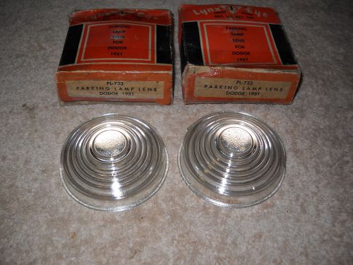 Nos nors 1951-1952 dodge parking lamp lenses mint pair!