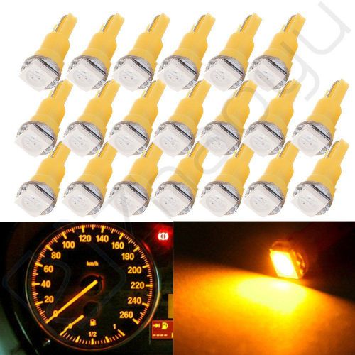 20x 5050 led for car instrument panel speed dash lights bulb t5 73 74 85 yellow