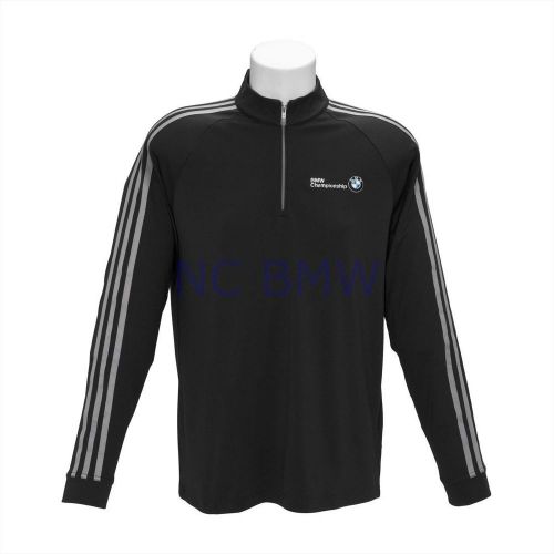 Bmw genuine logo climalite 3-stripes pullover sweater / black m medium