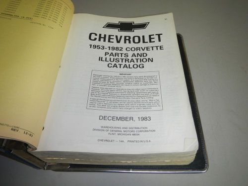 Original 1953-1982 corvette y car parts book catalog manual 14a
