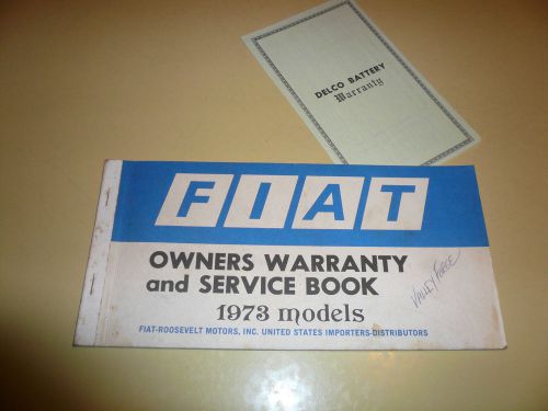 1973 fiat models owner&#039;s warranty &amp; service book - glove box