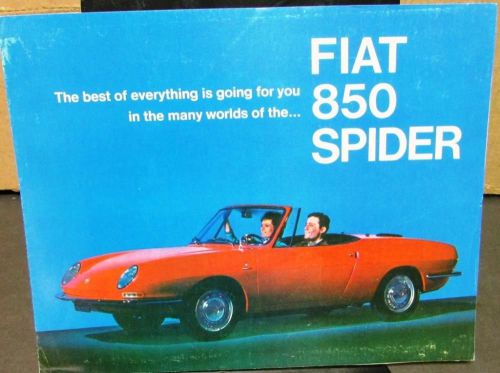 Original 1967 fiat dealer sales brochure 850 spider sports car usa