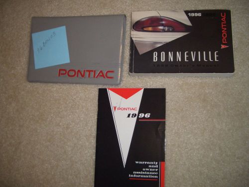 1996 96 pontiac bonneville owners manual set w case factory guide books oem