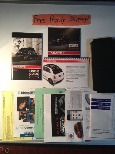 2013 fiat 500 abarth owners manual w/case/dvd  #0030 free priority shipping!