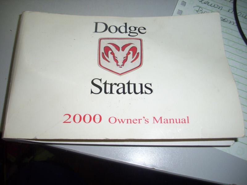 2000 dodge stratus owners manual