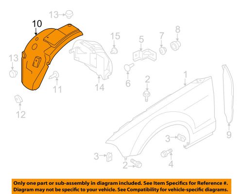 Ford oem 10-14 mustang-front fender liner right ar3z16102a