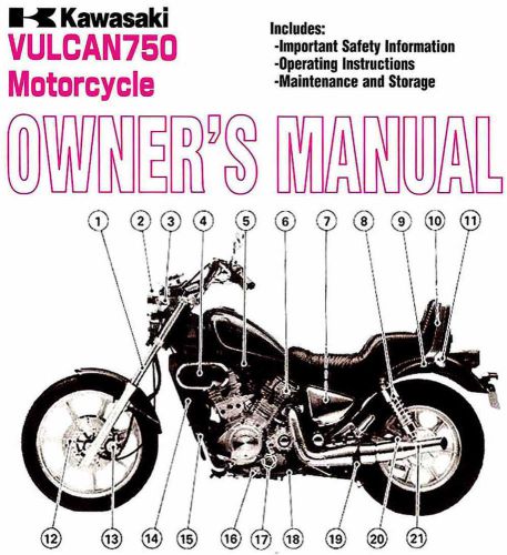 2000 kawasaki vulcan 750 motorcycle owners manual -vulcan 750 vn750a16