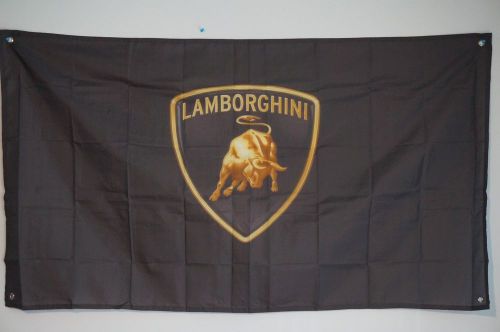 Lamborghini luxury car black banner flag man cave garage 5x3 feet