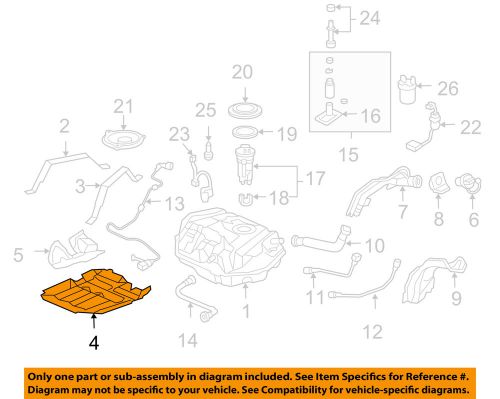 Honda oem 03-07 accord 2.4l-l4 fuel system-lower cover 17733sdcl02