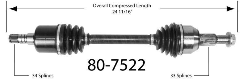 Empi 80-7522 new constant velocity premium cv half shaft drive axle assembly