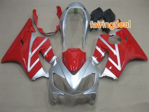Injection red silver abs fairing for honda 2004-2007 2005 2006 cbr600 f4i j18
