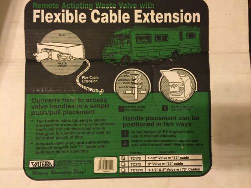Valterra tc172 1-1/2 with 72&#034; flexible cable kit  inch waste extension flush rv