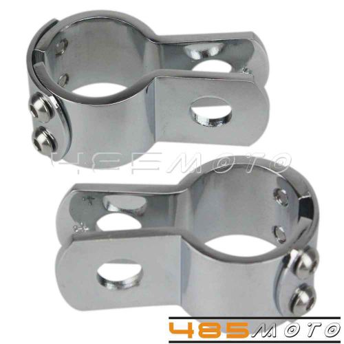 Chrome pair foot peg mounts for harley 1 1/4&#034; engine guard highway footpegs new