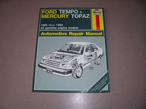 Ford tempo & mercury topaz service manual 1984 - 1989