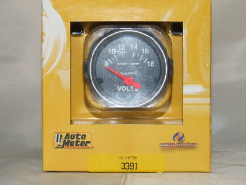 Auto meter 3391 sport-comp electric voltmeter gauge 2 1/16 in. 8 - 18 volts