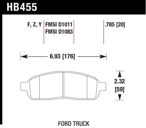 Hawk performance hb455f.785 disc brake pad fits 04-08 f-150 mark lt