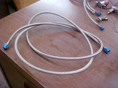 Used 72&#034; x 4an braided line w/ fittings for nos fogger nozzle n20 nitrous oxide