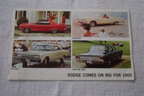 1965 dodge models brochure dealer fold out poster, mopar, polara, coronet, dart