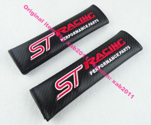 2 x st racing for focus fiesta embroidery seat belt shoulder pads cover cushion