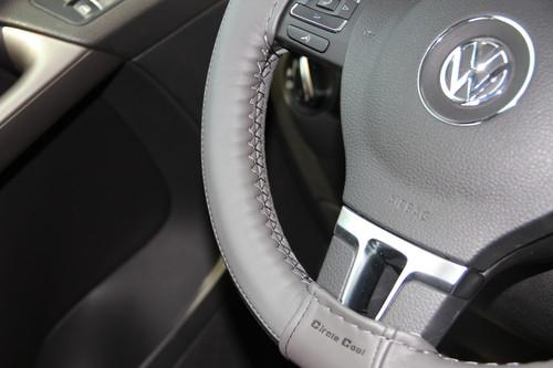 New gray leather steering wheel cover 47014 grey needle thread acura circle cool