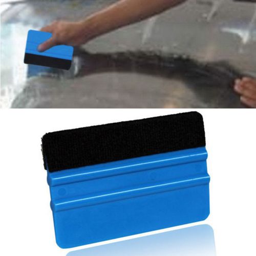 Practical durable felt edge wrap scraper squeegee for car window film vinyl blue