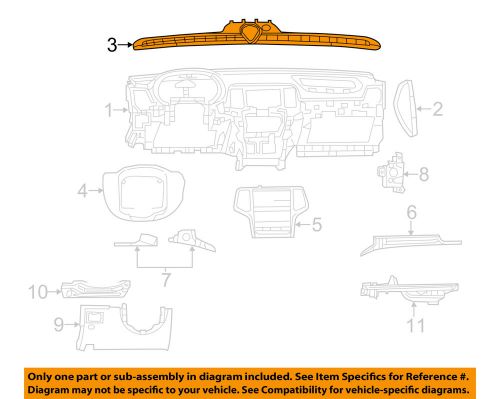 Chrysler oem instrument panel dash-defroster grille 1qq09dx9af