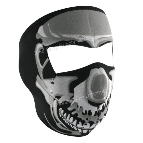 Zan headgear wnfm023, neoprene full mask, reverses to black, chrome skull  mask