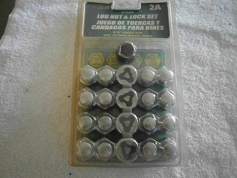 Rally 16 lug nuts & 4 locks 1 key: set 7/16" conical tapered seats part# 90520a 