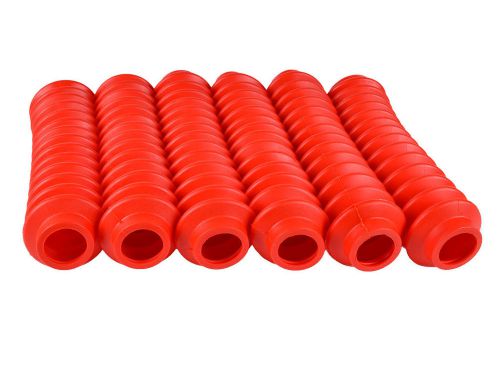 6 red shock boots for jeep universal off road vehicles - fits most shocks