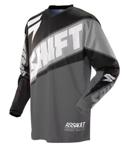 Shift assault race black / grey jersey large lrg lg l motocross atv mx 2014