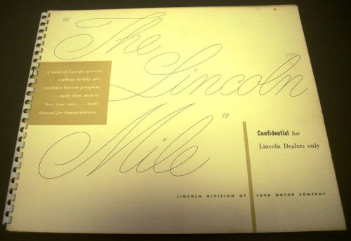 1951 lincoln new car mailer salesman brochure dealer only confidential rare 51