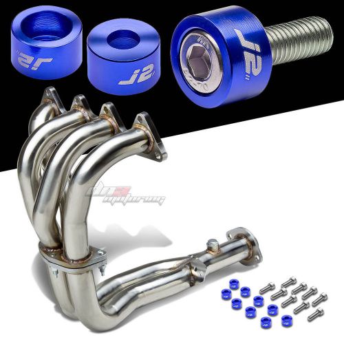 J2 for 92-93 da/db exhaust manifold 4-2-1 race header+blue washer cup bolts