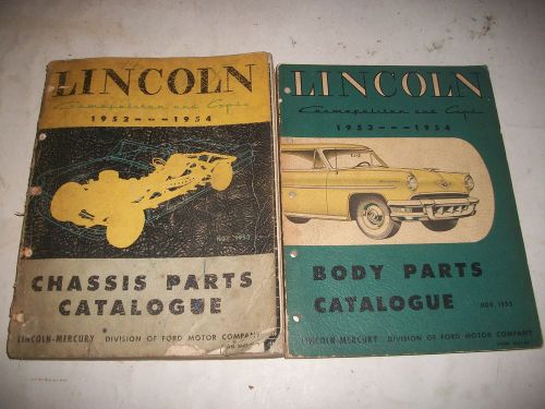 1952 1953 1954 lincoln cosmopolitan+capri illustrated chassis+body parts catalog