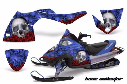 Amr racing sled wrap polaris fusion snowmobile graphics kit 2005-2007 bones blue