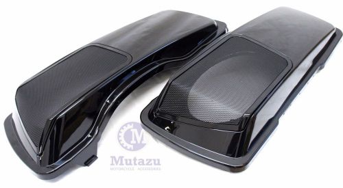 Mutazu cvo 6 x 9 speaker lids vivid black for harley touring saddlebag 1994-2013